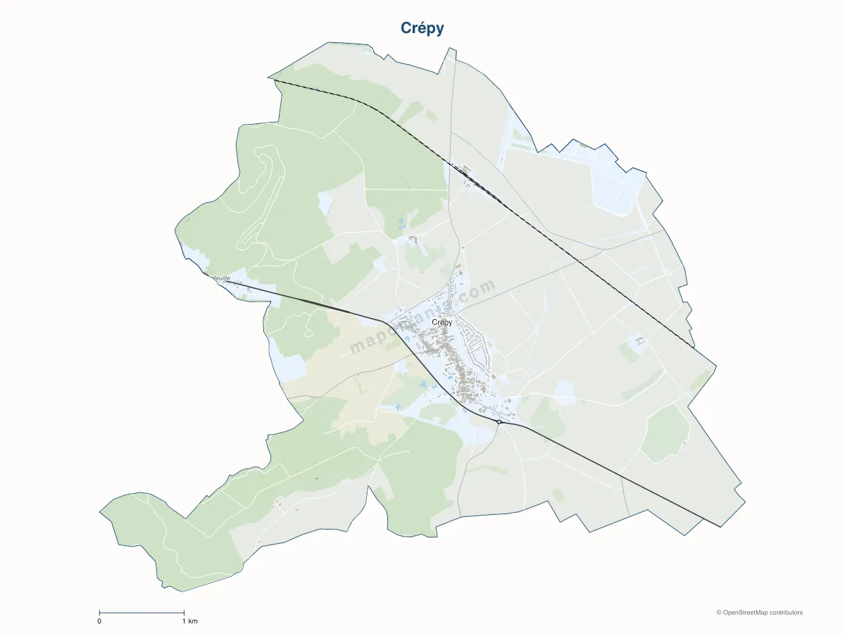 Carte de Crépy à personnaliser