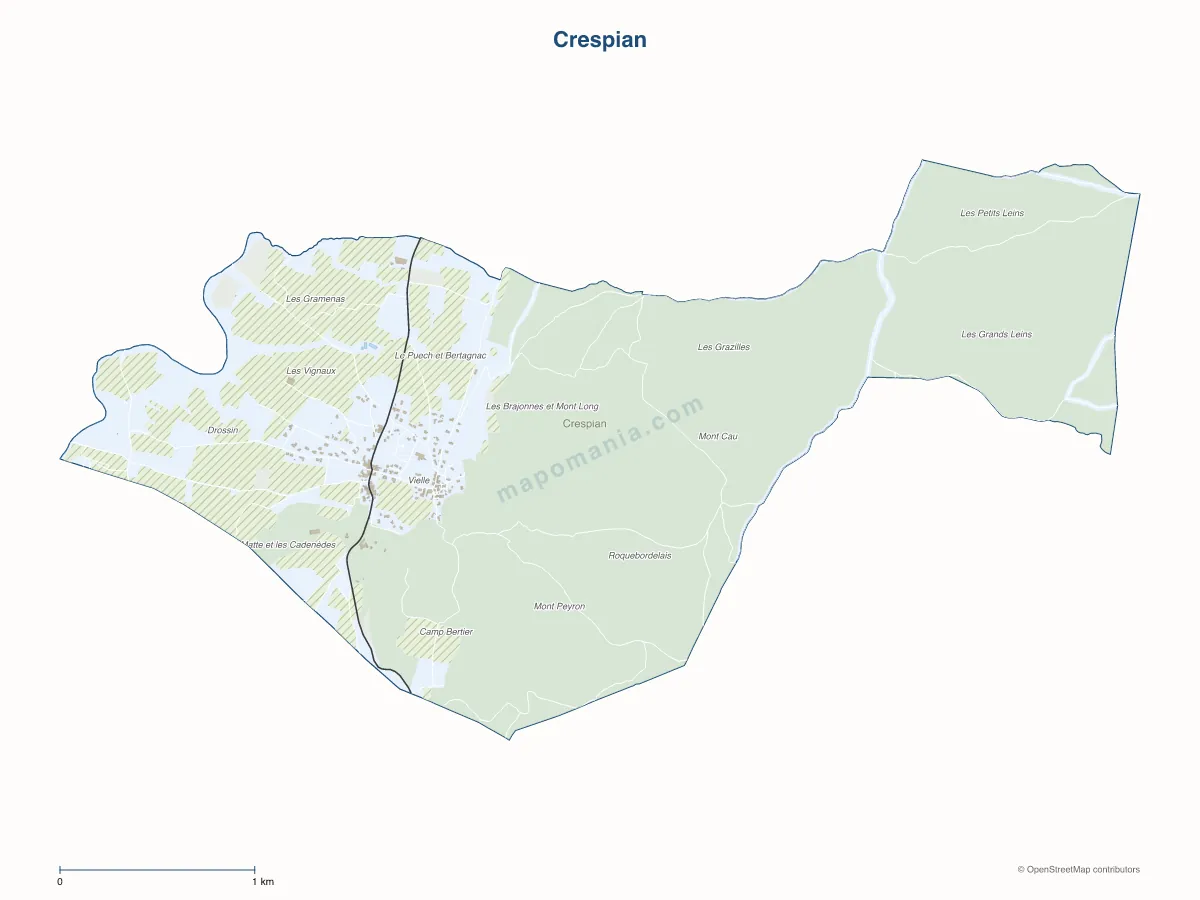 Carte de Crespian à personnaliser