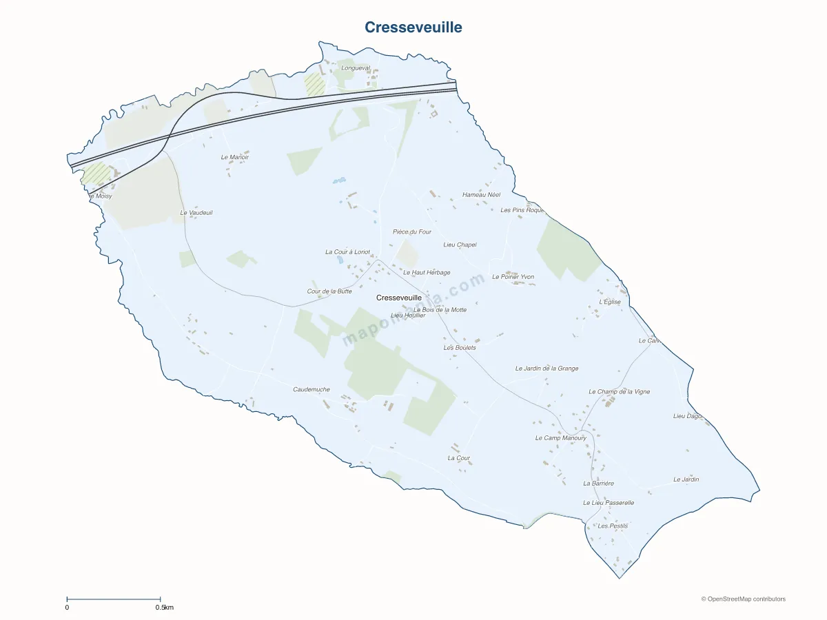Carte de Cresseveuille à personnaliser