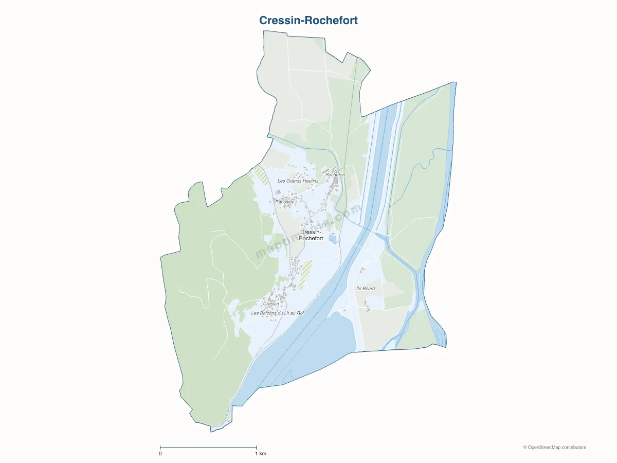 Carte de Cressin-Rochefort à personnaliser
