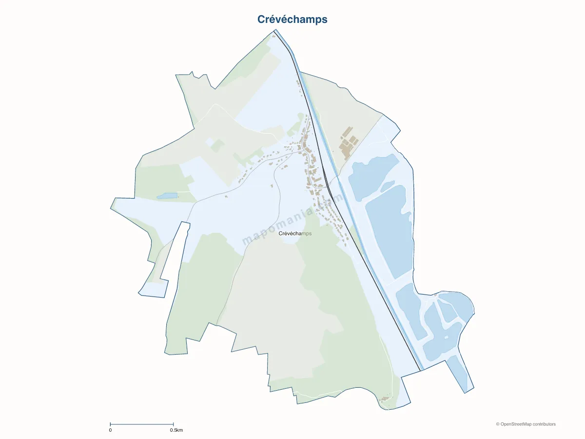 Carte de Crévéchamps à personnaliser