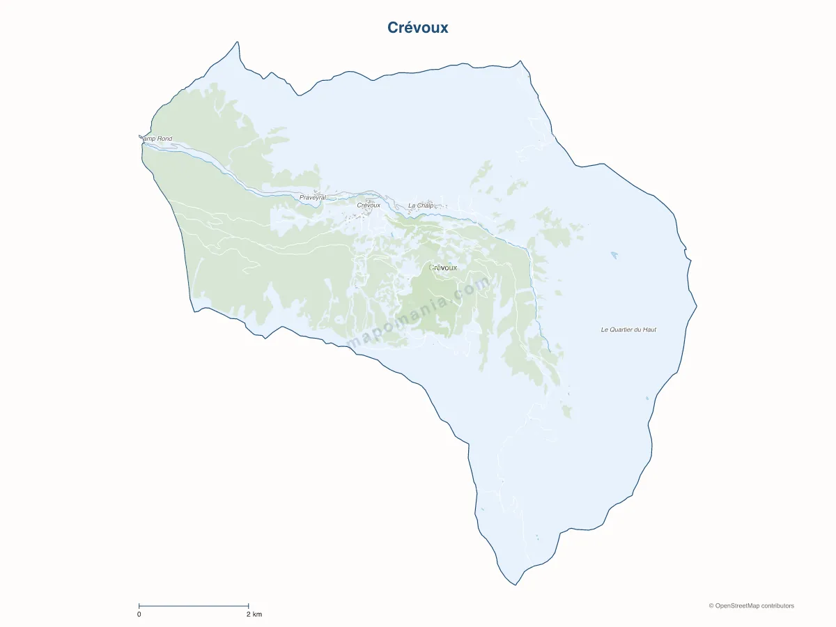 Carte de Crévoux à personnaliser