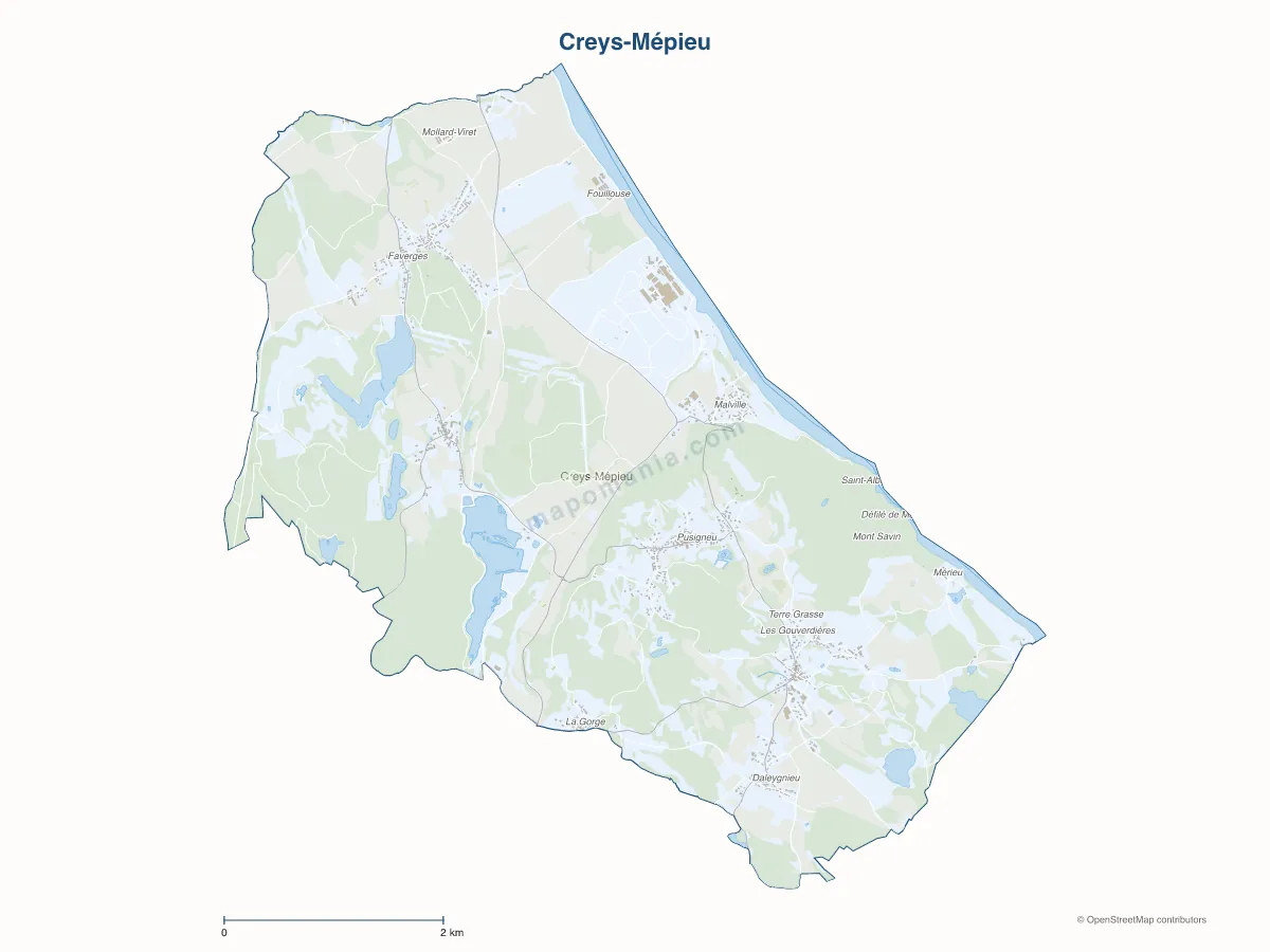Carte de Creys-Mépieu à personnaliser