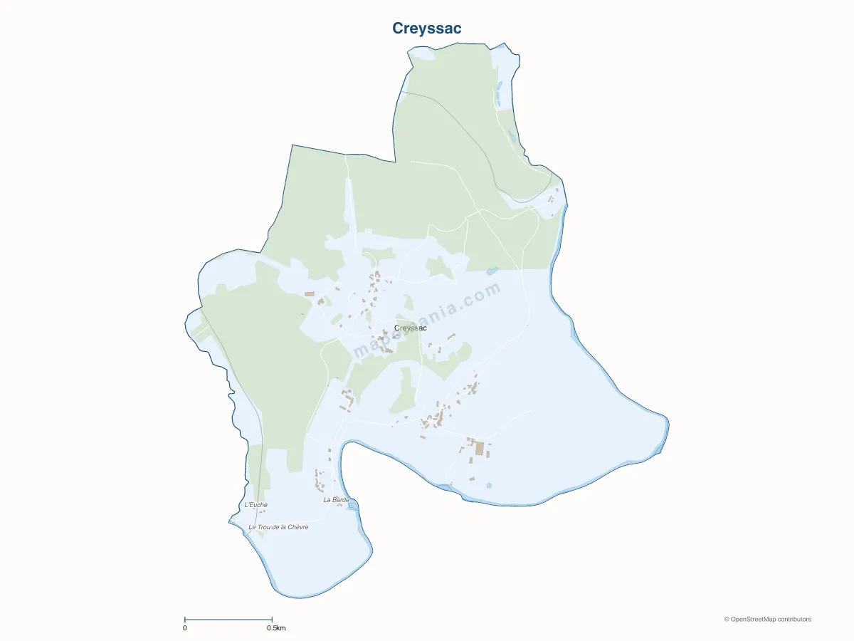 Carte de Creyssac à personnaliser