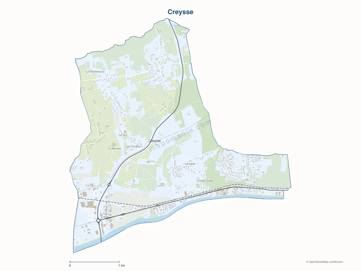 Carte de Creysse à personnaliser