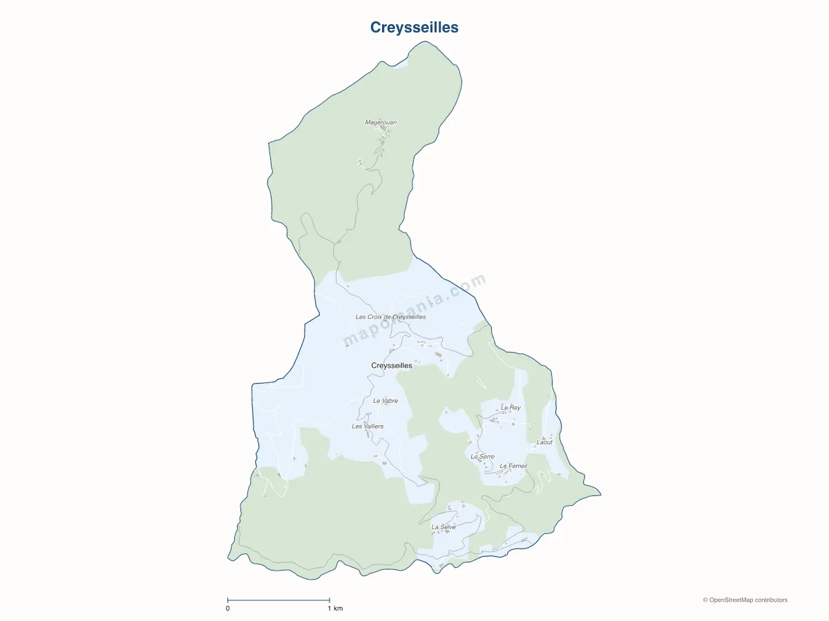 Carte de Creysseilles à personnaliser
