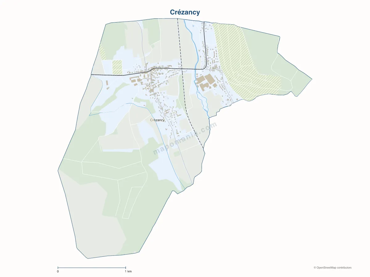 Carte de Crézancy à personnaliser