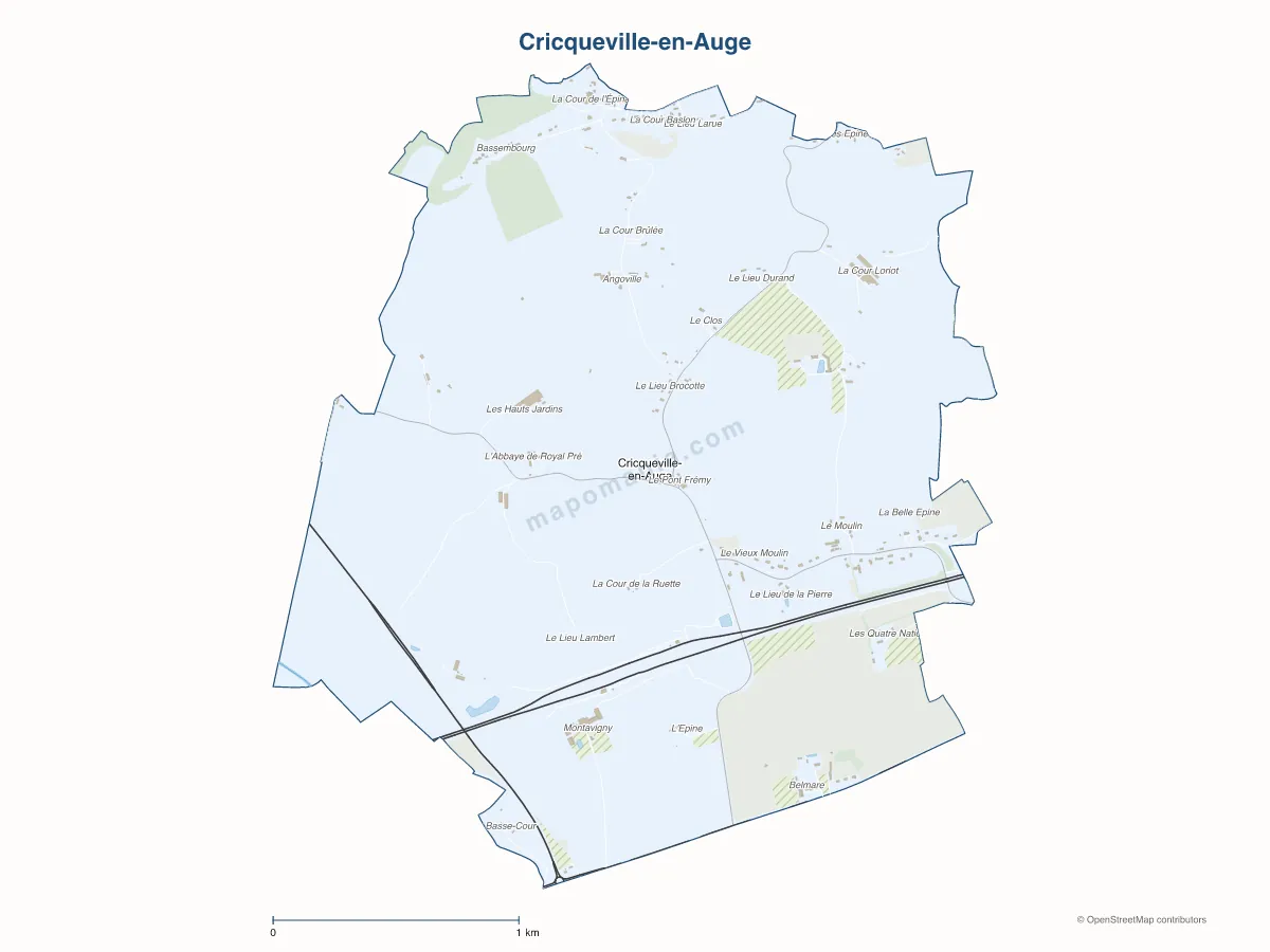 Carte de Cricqueville-en-Auge à personnaliser