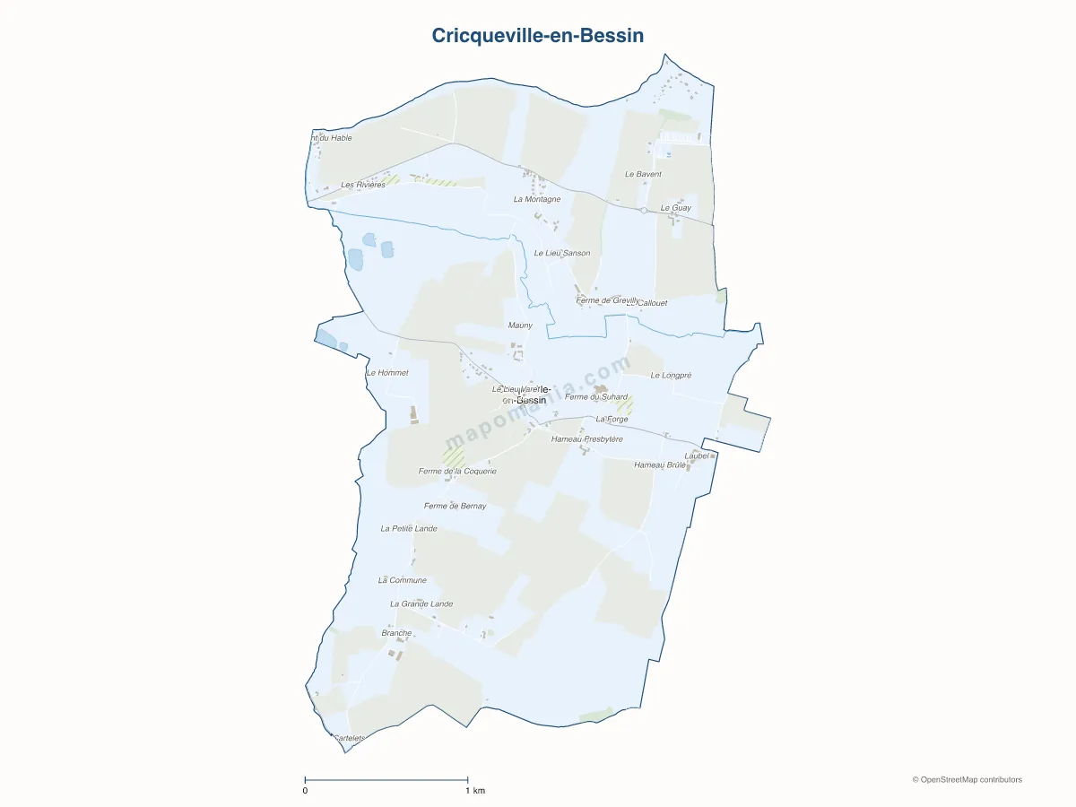 Carte de Cricqueville-en-Bessin à personnaliser