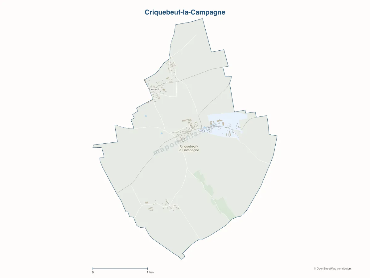 Carte de Criquebeuf-la-Campagne à personnaliser