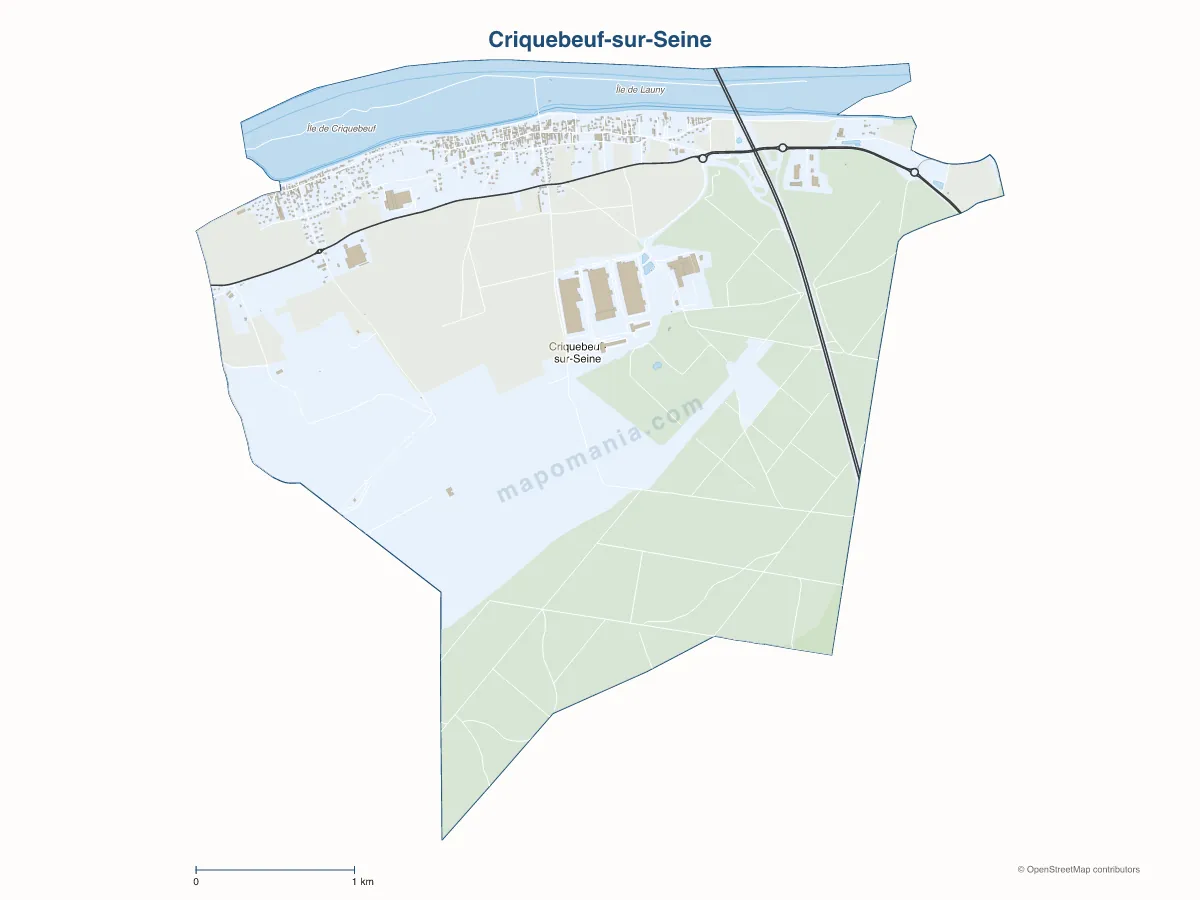 Carte de Criquebeuf-sur-Seine à personnaliser