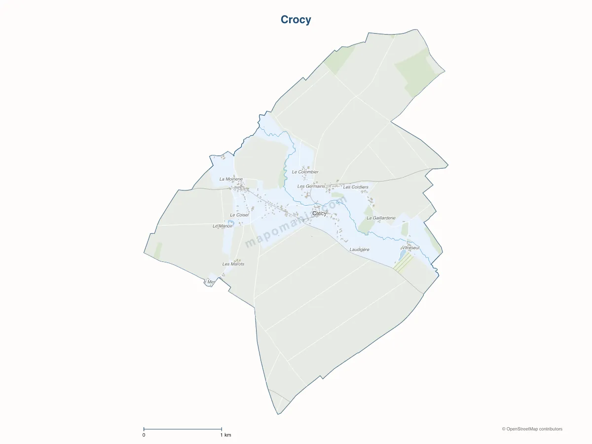 Carte de Crocy à personnaliser