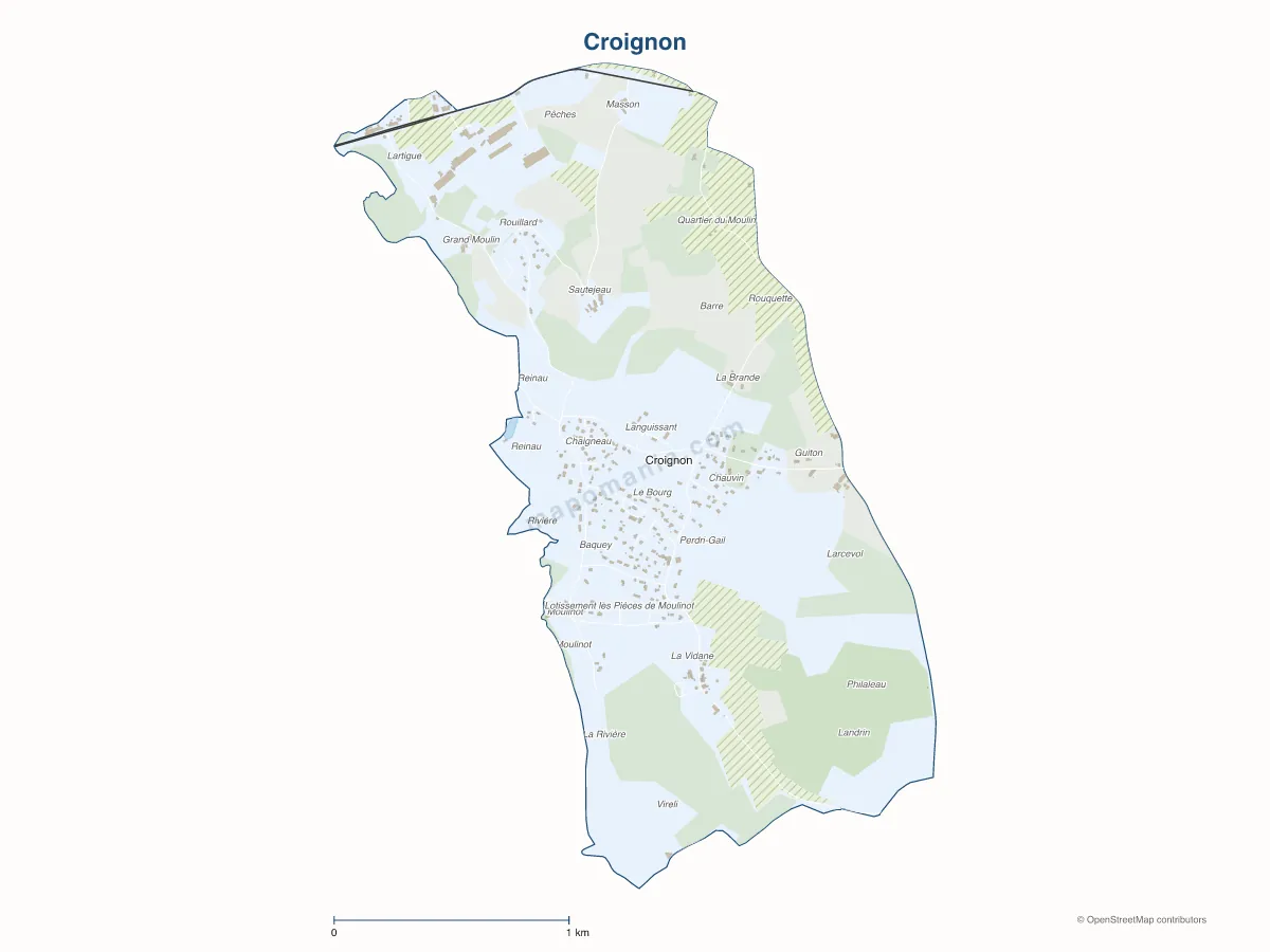 Carte de Croignon à personnaliser