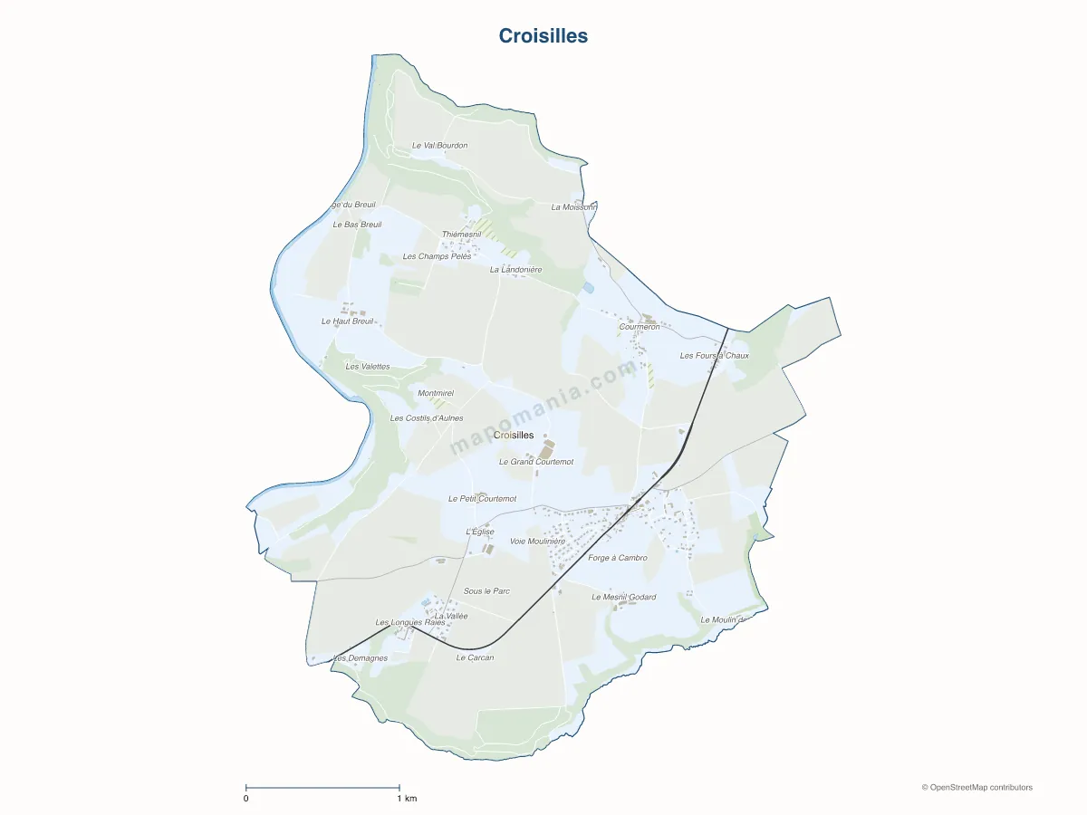 Carte de Croisilles à personnaliser