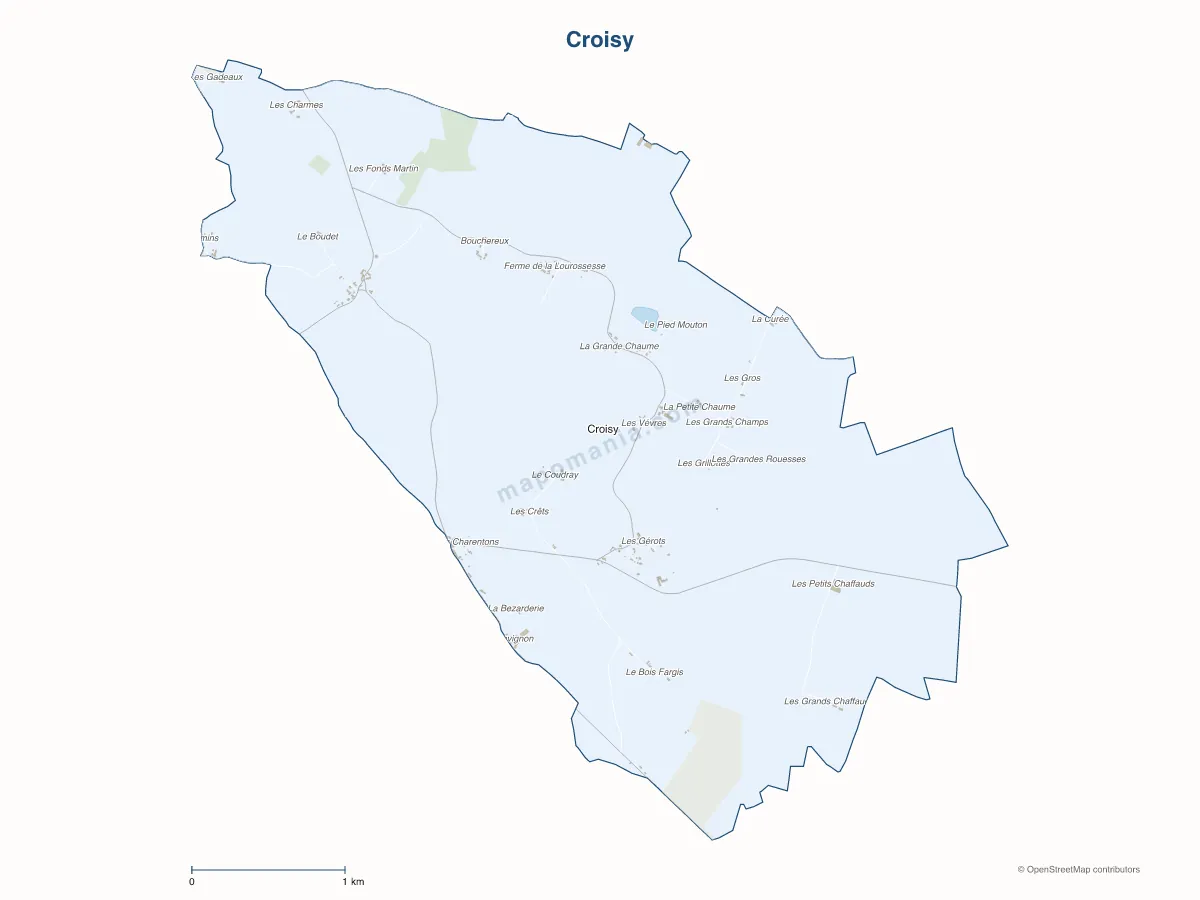 Carte de Croisy à personnaliser