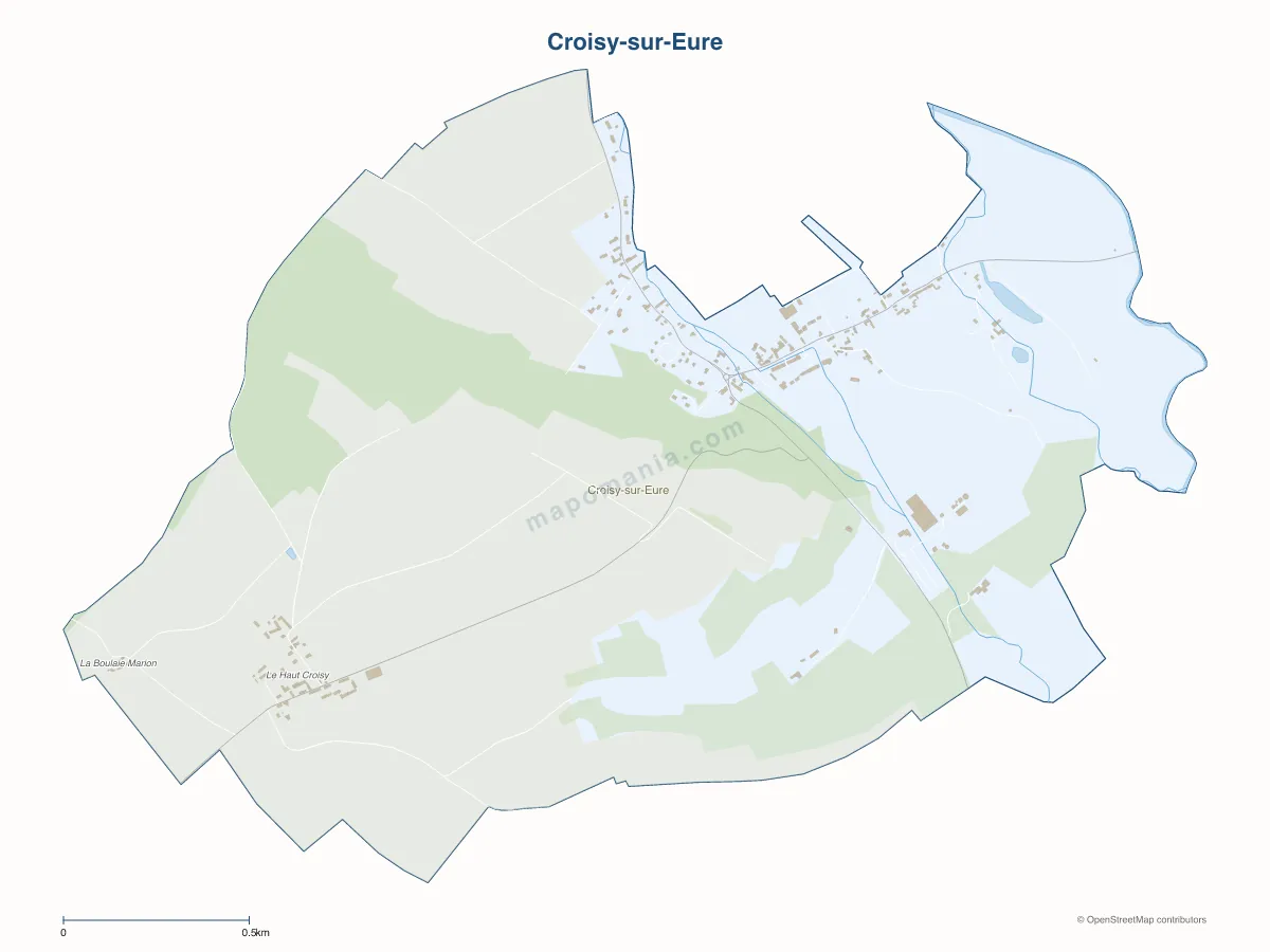 Carte de Croisy-sur-Eure à personnaliser