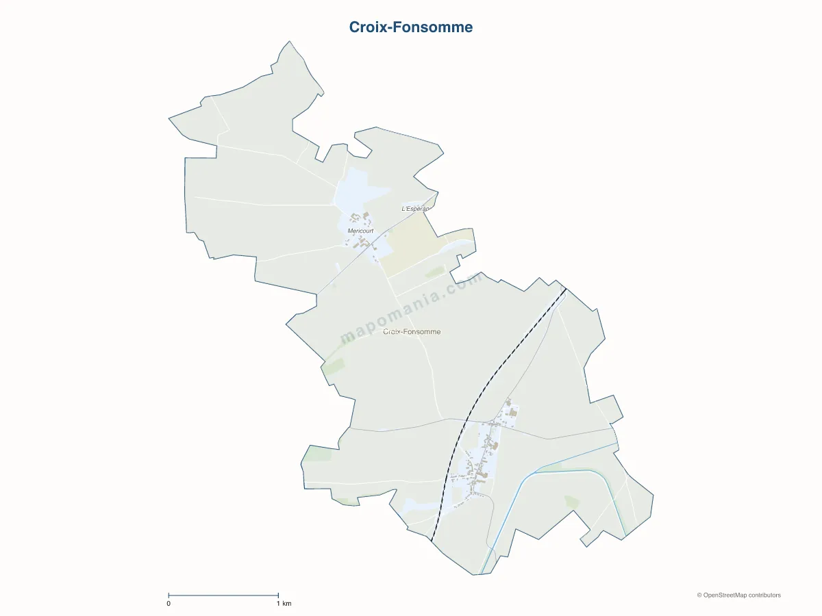 Carte de Croix-Fonsomme à personnaliser