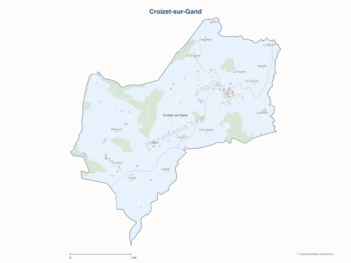 Carte de Croizet-sur-Gand à personnaliser