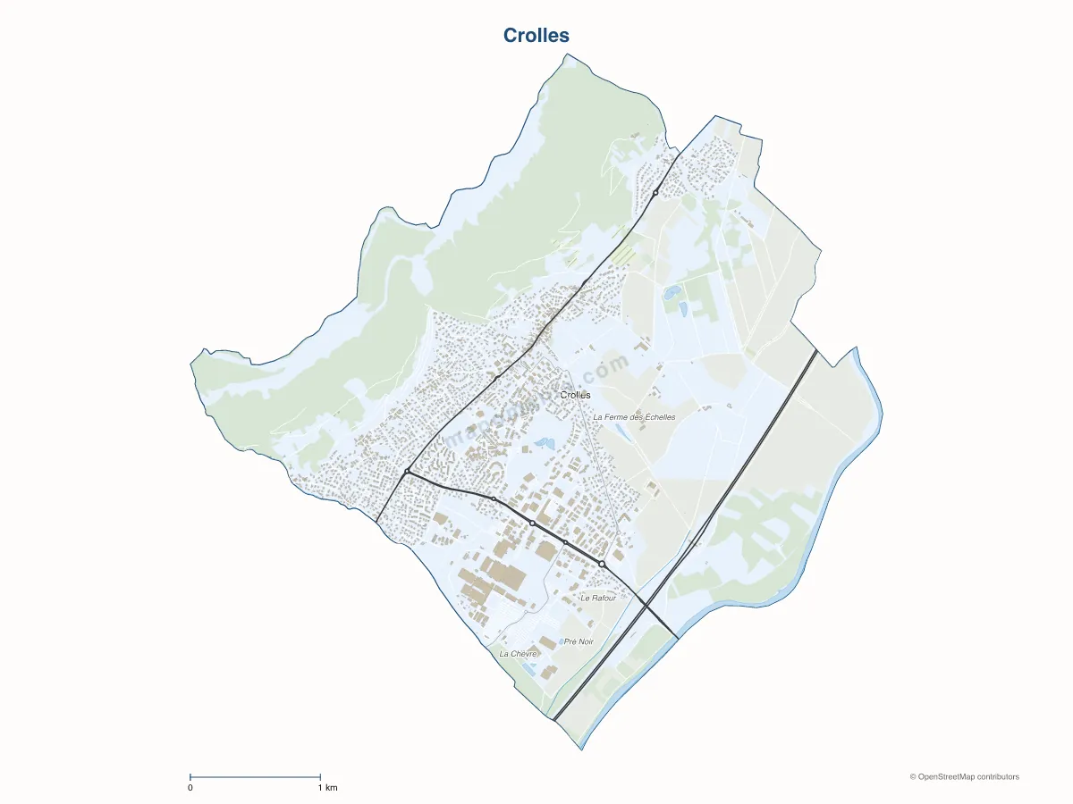 Carte de Crolles à personnaliser