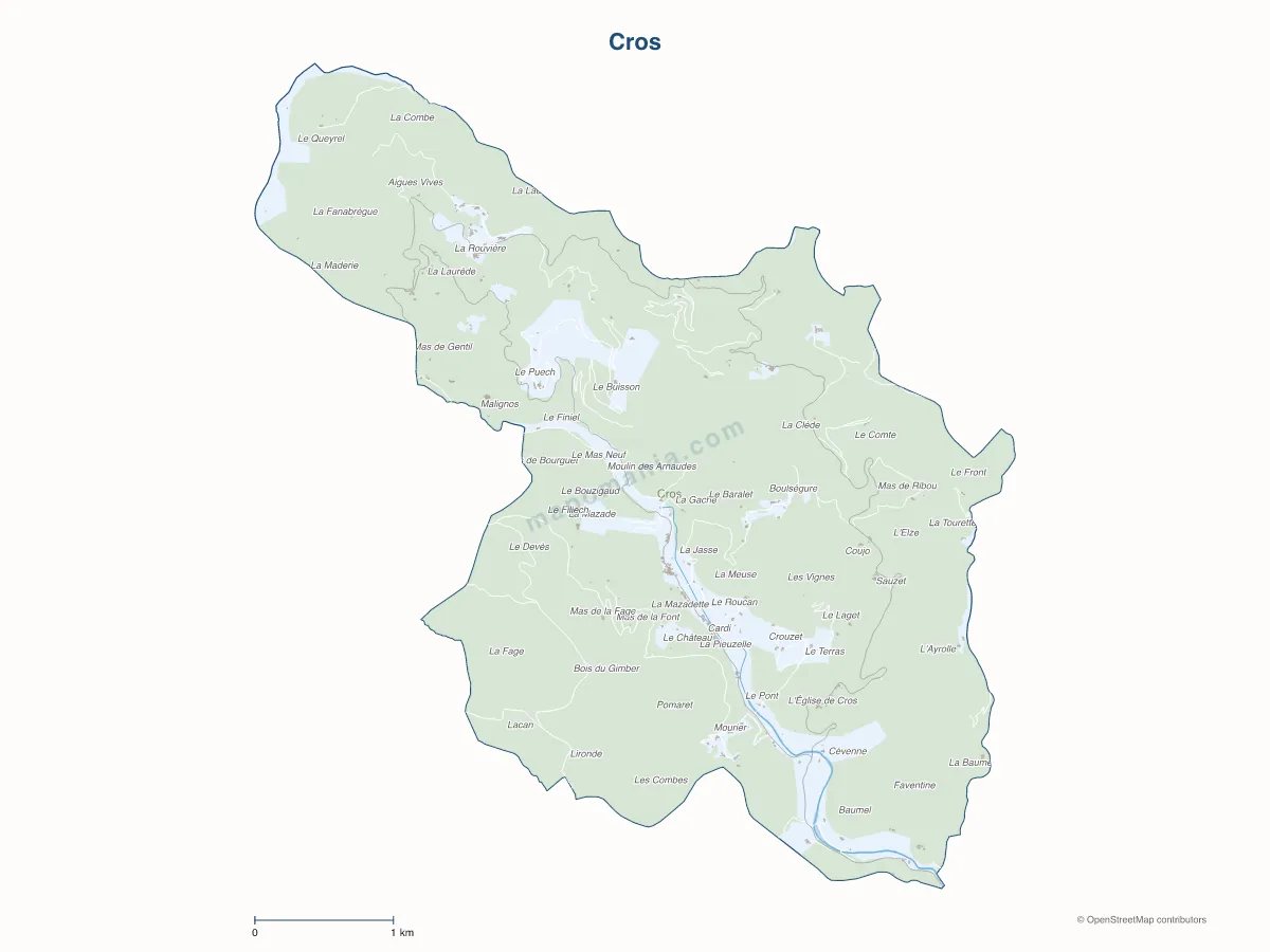 Carte de Cros à personnaliser