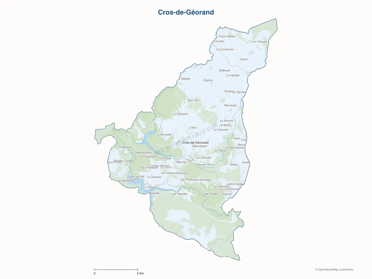 Carte de Cros-de-Géorand à personnaliser