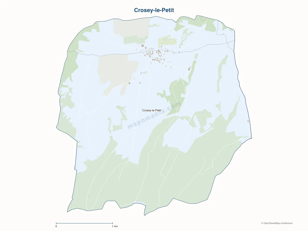 Carte de Crosey-le-Petit à personnaliser