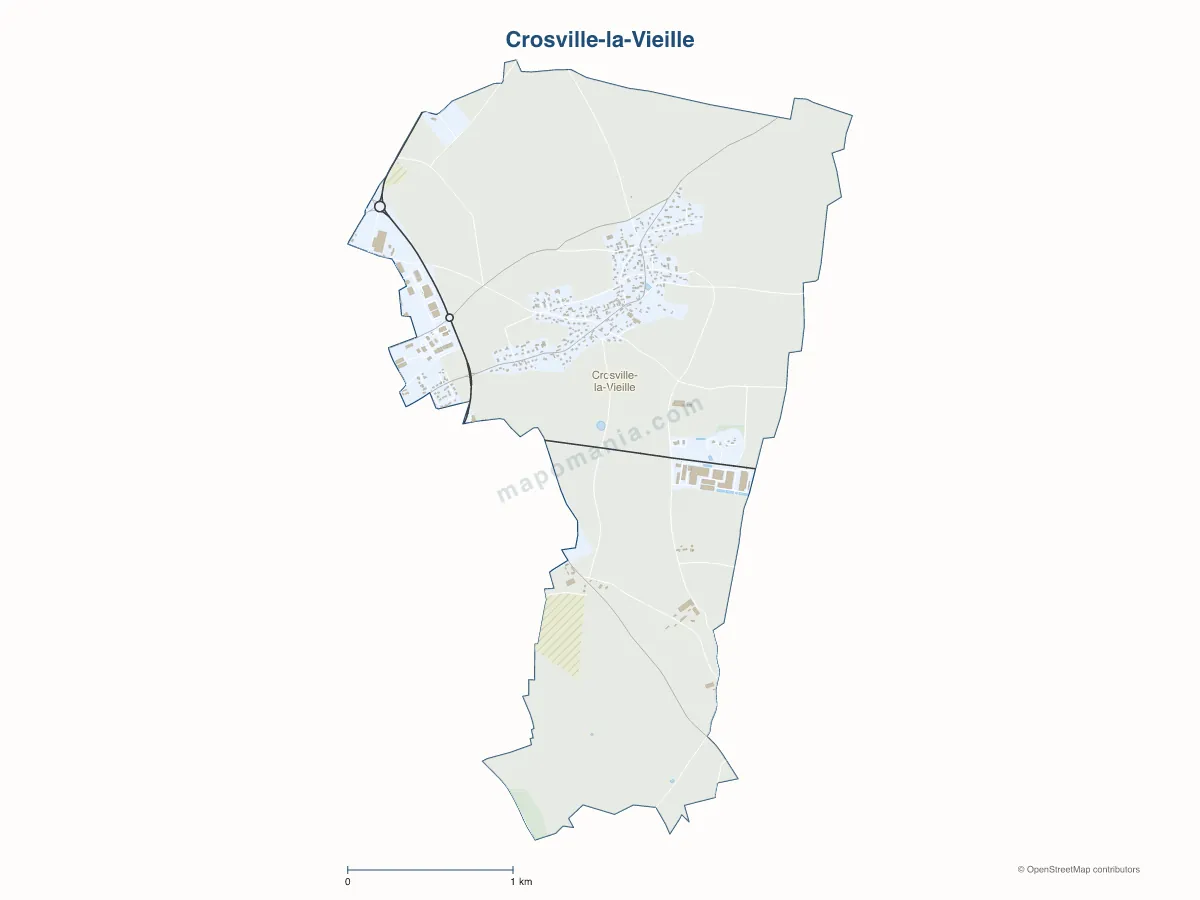 Carte de Crosville-la-Vieille à personnaliser