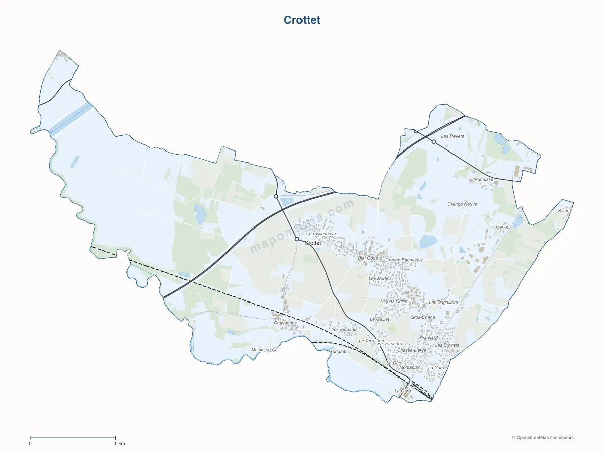 Carte de Crottet à personnaliser
