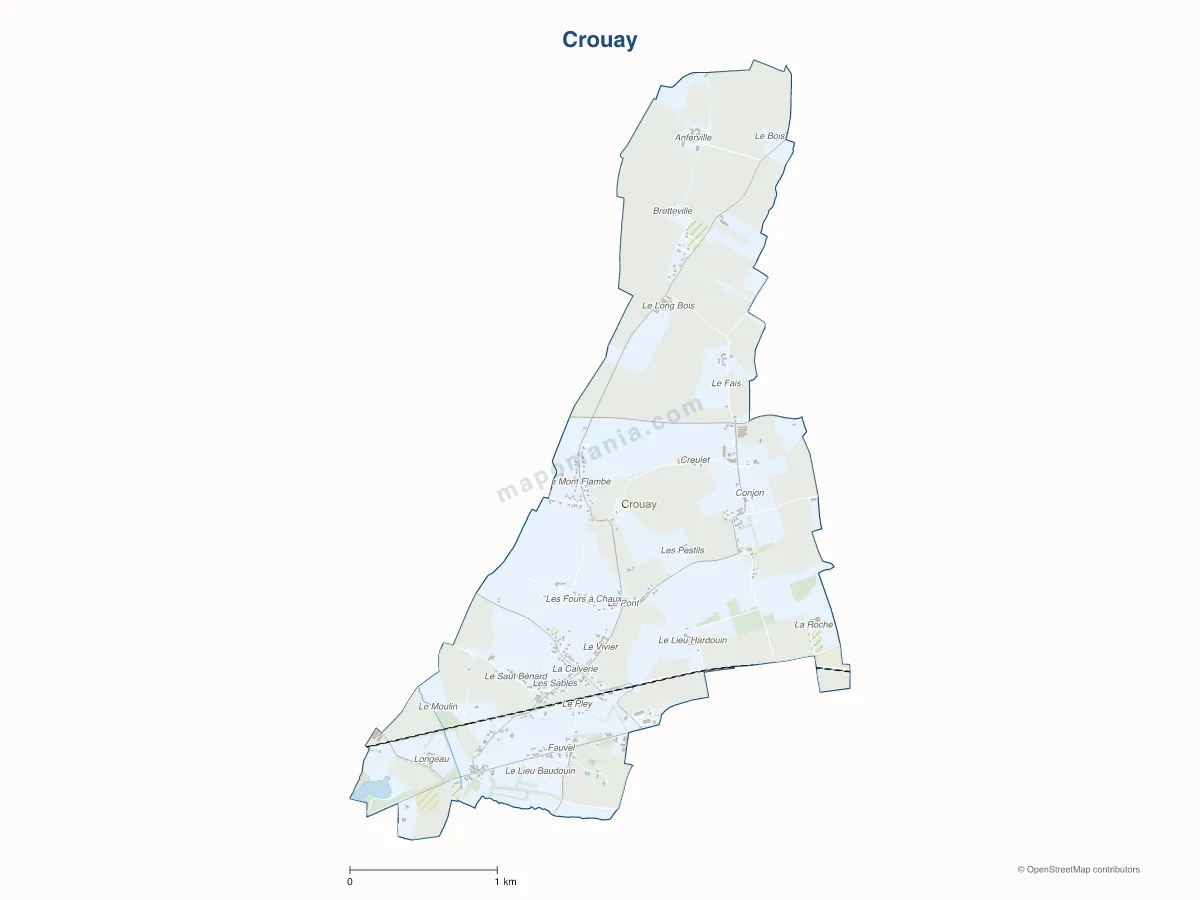 Carte de Crouay à personnaliser
