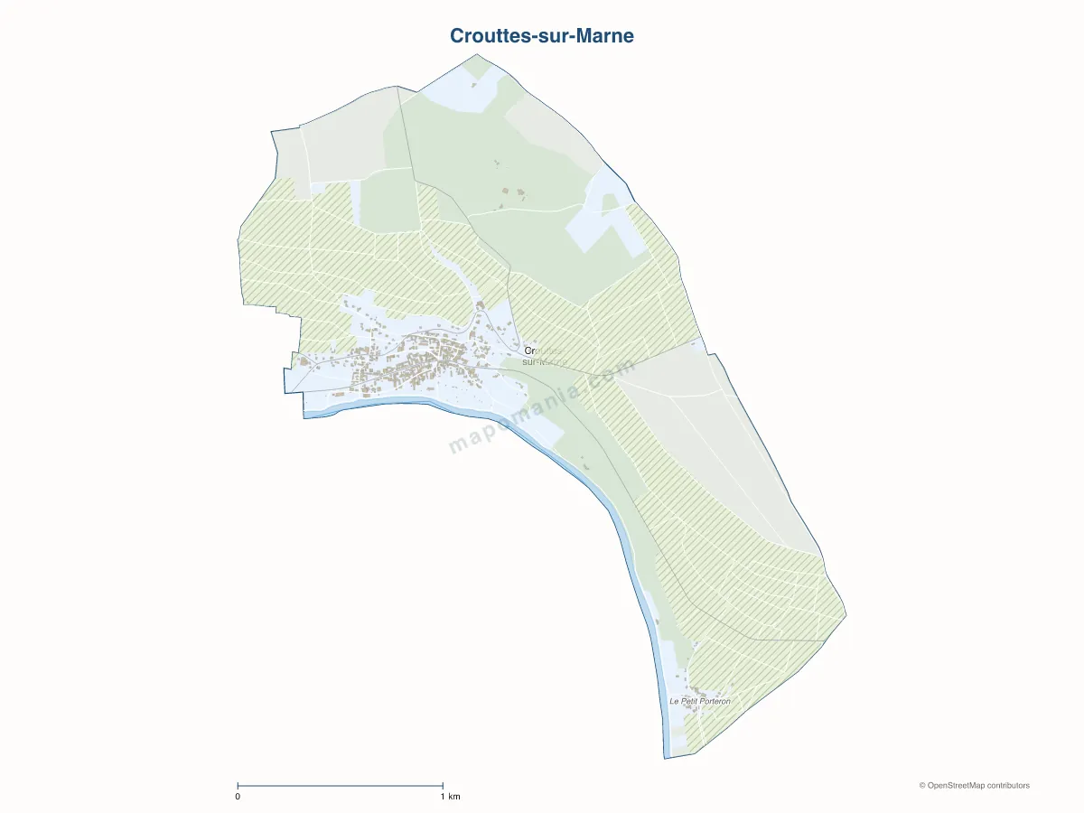 Carte de Crouttes-sur-Marne à personnaliser