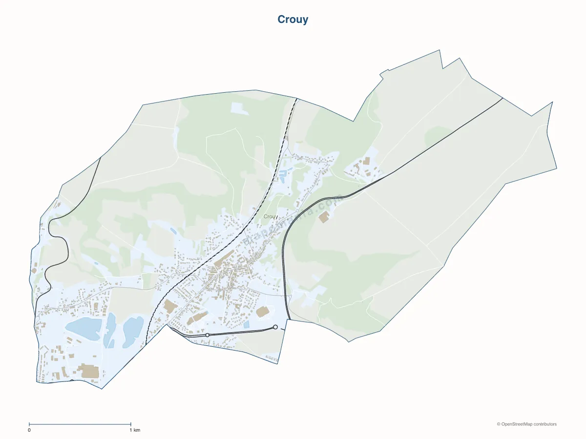 Carte de Crouy à personnaliser