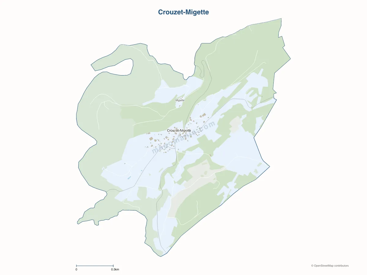 Carte de Crouzet-Migette à personnaliser