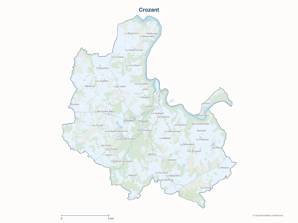 Carte de Crozant à personnaliser