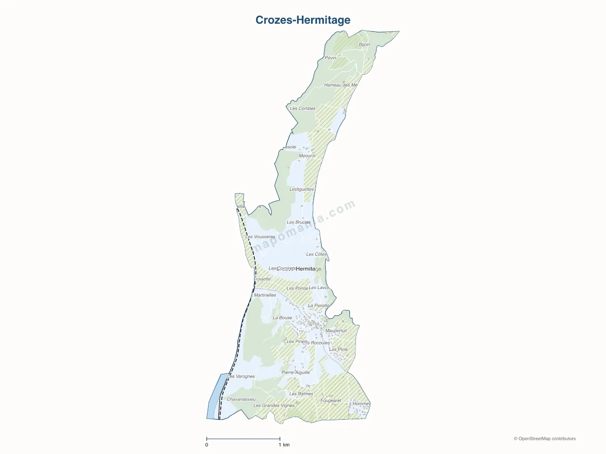 Carte de Crozes-Hermitage à personnaliser