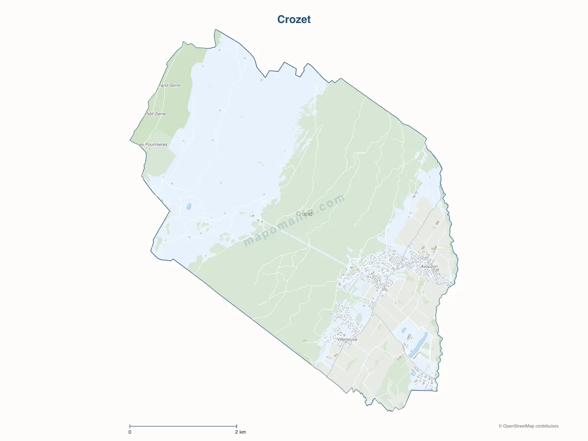 Carte de Crozet à personnaliser