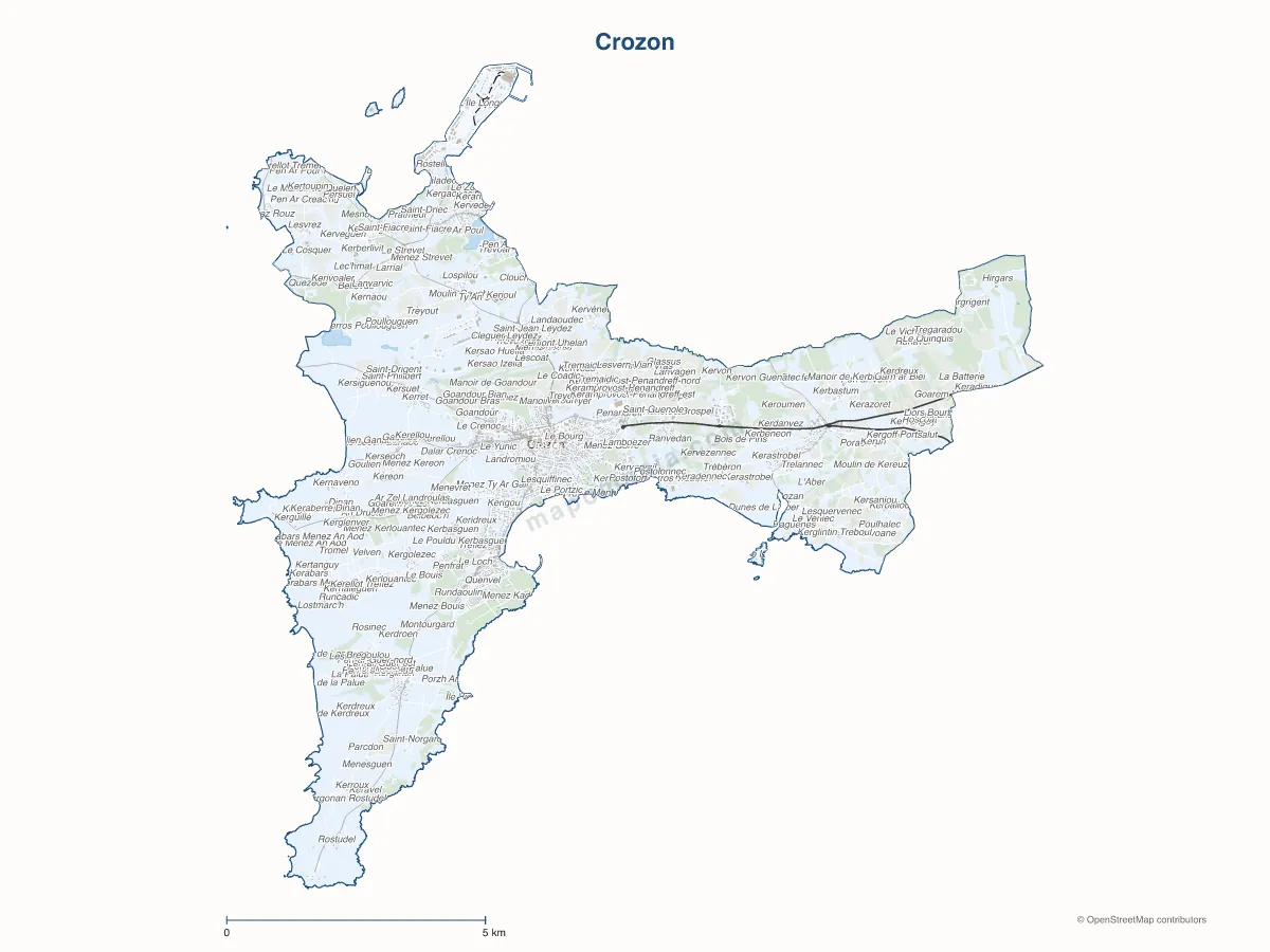 Carte de Crozon à personnaliser