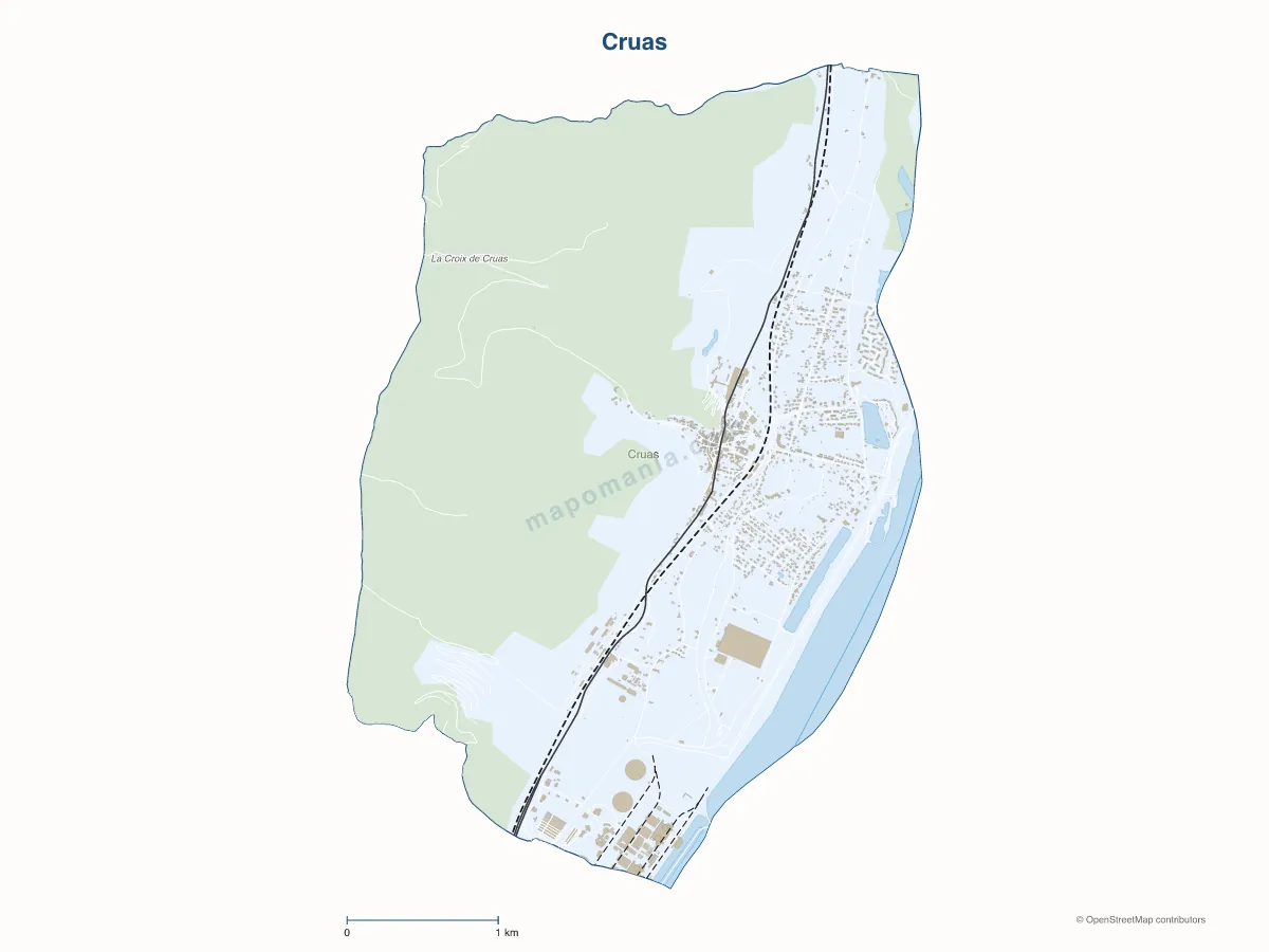 Carte de Cruas à personnaliser