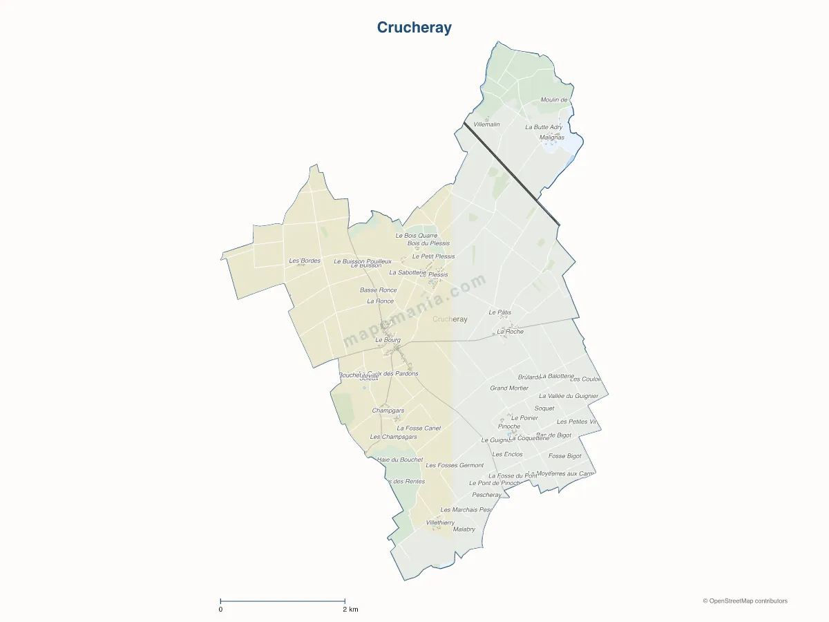 Carte de Crucheray à personnaliser