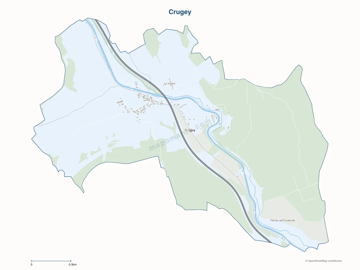 Carte de Crugey à personnaliser