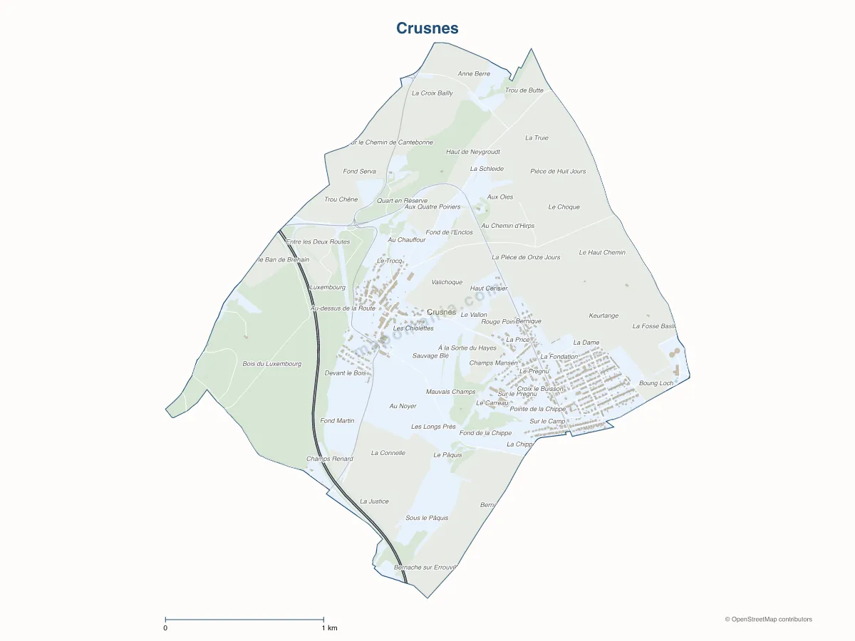 Carte de Crusnes à personnaliser