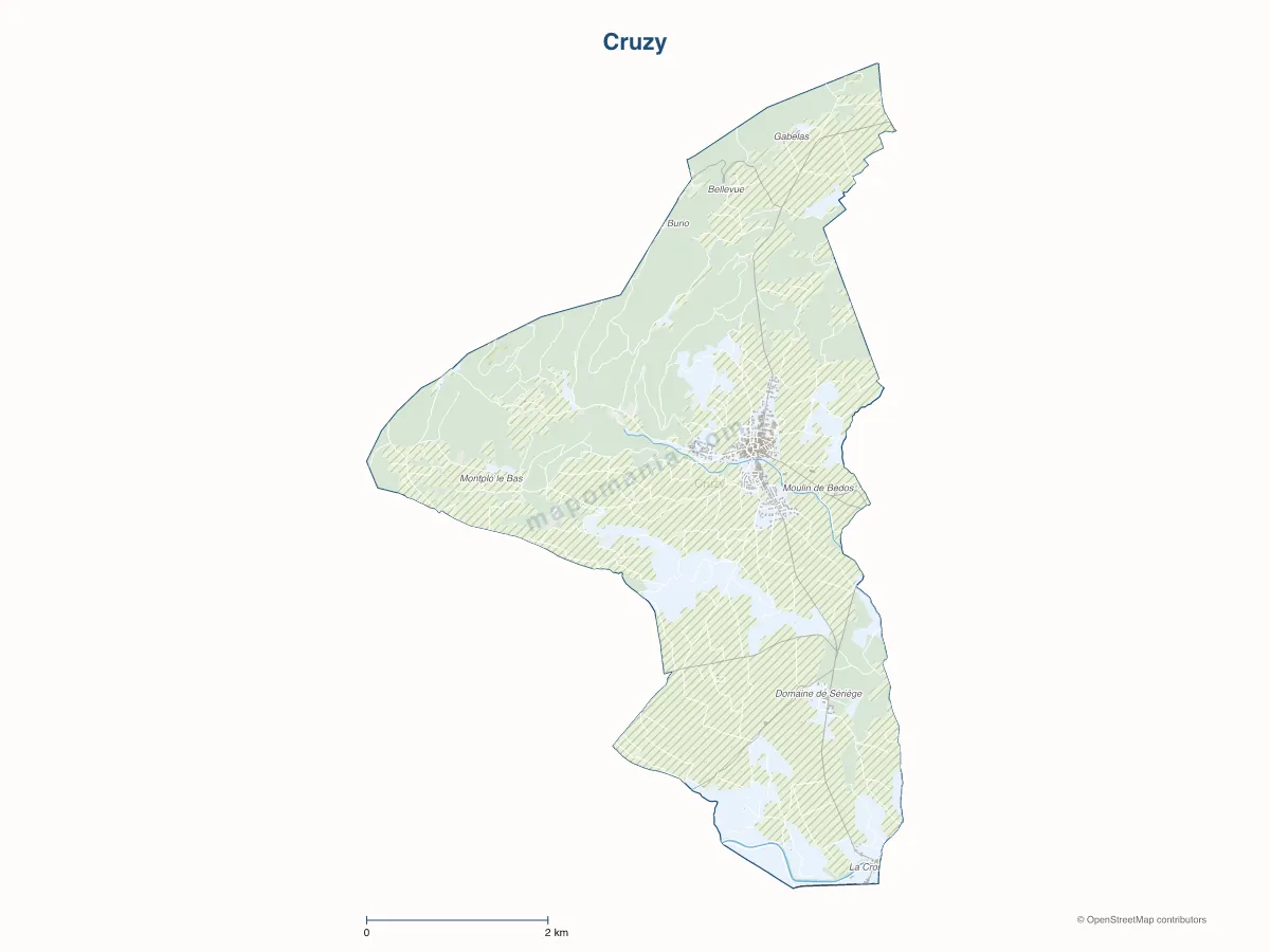 Carte de Cruzy à personnaliser
