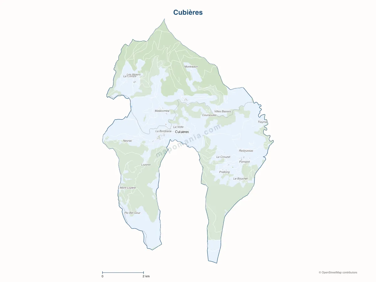 Carte de Cubières à personnaliser