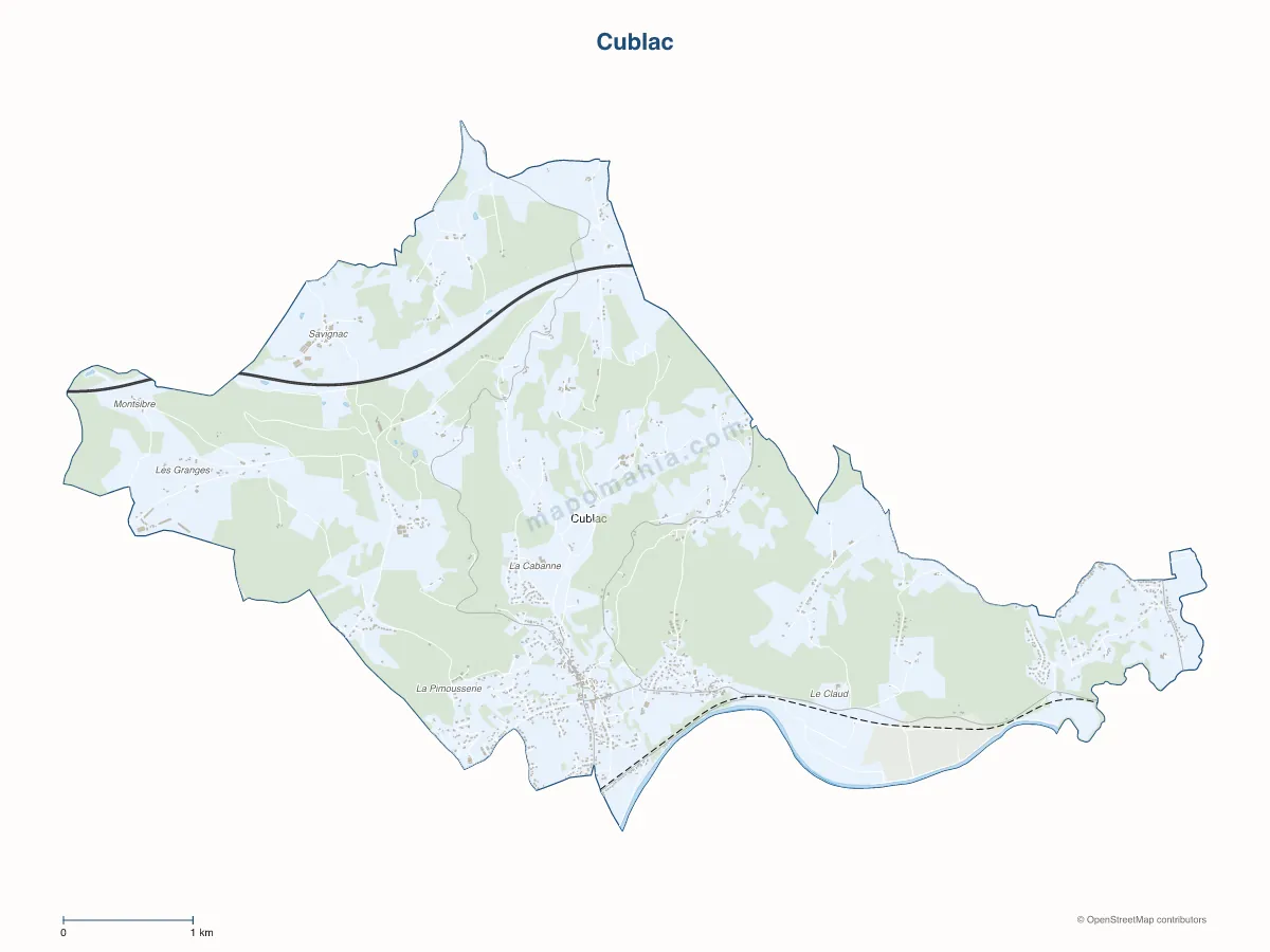 Carte de Cublac à personnaliser