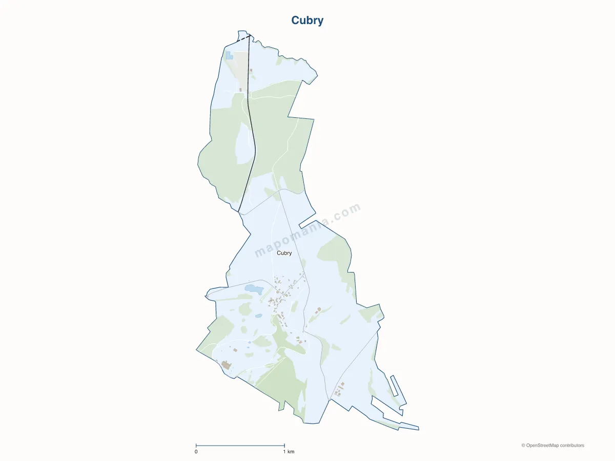 Carte de Cubry à personnaliser