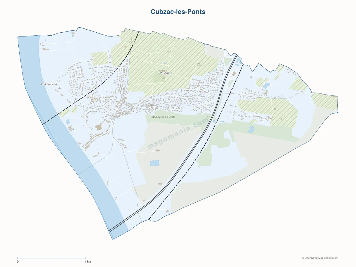 Carte de Cubzac-les-Ponts à personnaliser