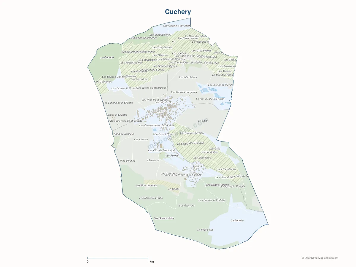 Carte de Cuchery à personnaliser