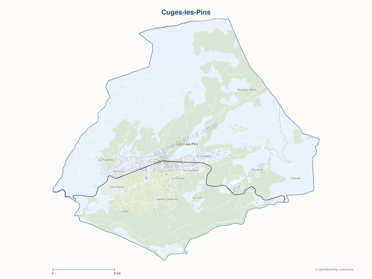 Carte de Cuges-les-Pins à personnaliser