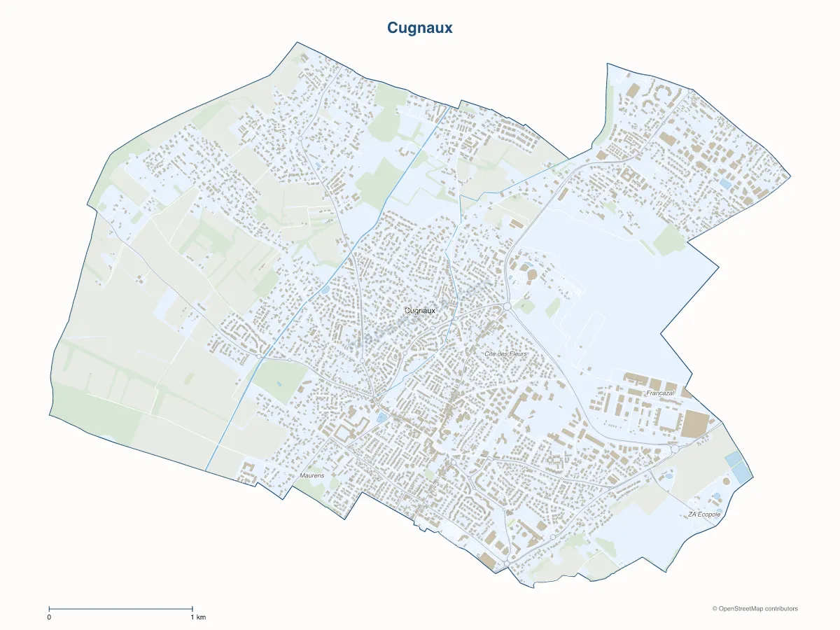 Carte de Cugnaux à personnaliser