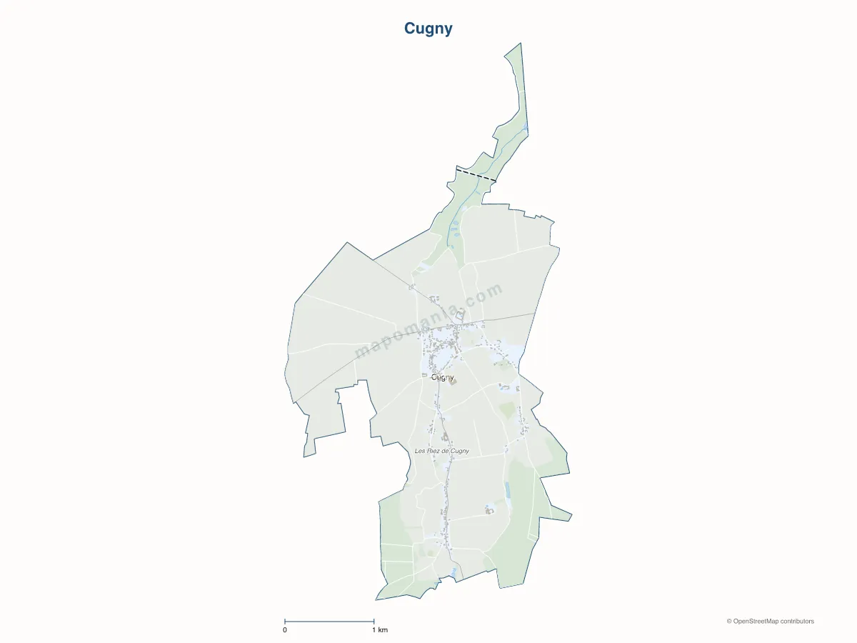 Carte de Cugny à personnaliser