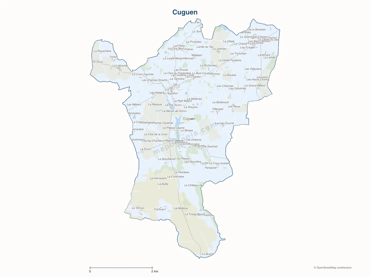 Carte de Cuguen à personnaliser
